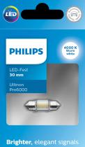 PHILIPS LAMPARAS 11860WU60X1 - SI-FEST 30MM 4000K  U6000SI   12V1W SV8.5