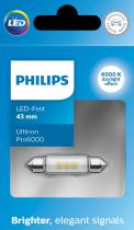 PHILIPS LAMPARAS 11866CU60X1 - SI-FEST 43MM 6000K U6000SI   12V1W SV8.5