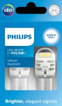 PHILIPS LAMPARAS 11499CU60X2 - SI-WHITE [P21/5W] U6000SI   12V2.5/0.5W BAY15D