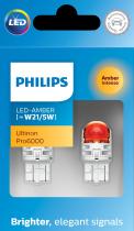 PHILIPS LAMPARAS 11066AU60X2 - SI-AMBER [W21/5W] [W21/5W] U6000SI   12V2.5/0.5W W3X16Q