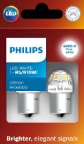 PHILIPS LAMPARAS 24805CU60X2 - SI-WHITE [R5W/R10W] U6000SI   24V1W BA15S